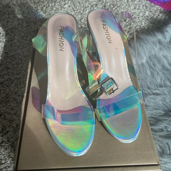 Iridescent Strap Heels - Picture 7 of 8